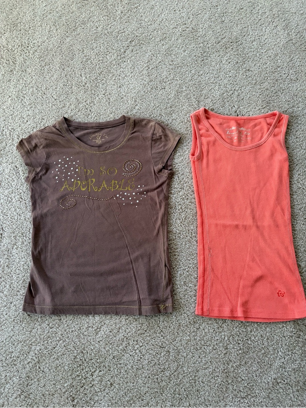 Girls limited too Graphic Tee & Coral Tank Top Set